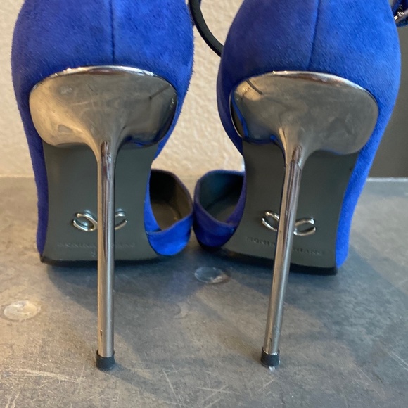 Monika Chiang Blue Suede Ankle Strap D’Orsay Pump - Picture 13 of 15